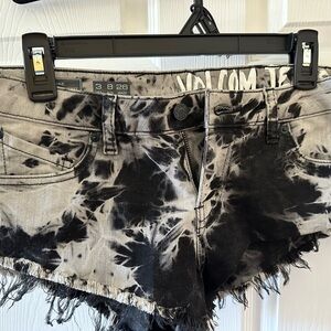 Volcom Black and Gray Tie-Dye Jean Shorts